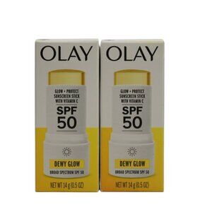 Olay SPF 50 Dewy Glow Sunscreen Stick With Vitamin C & E Broad Spectrum Non-Grea